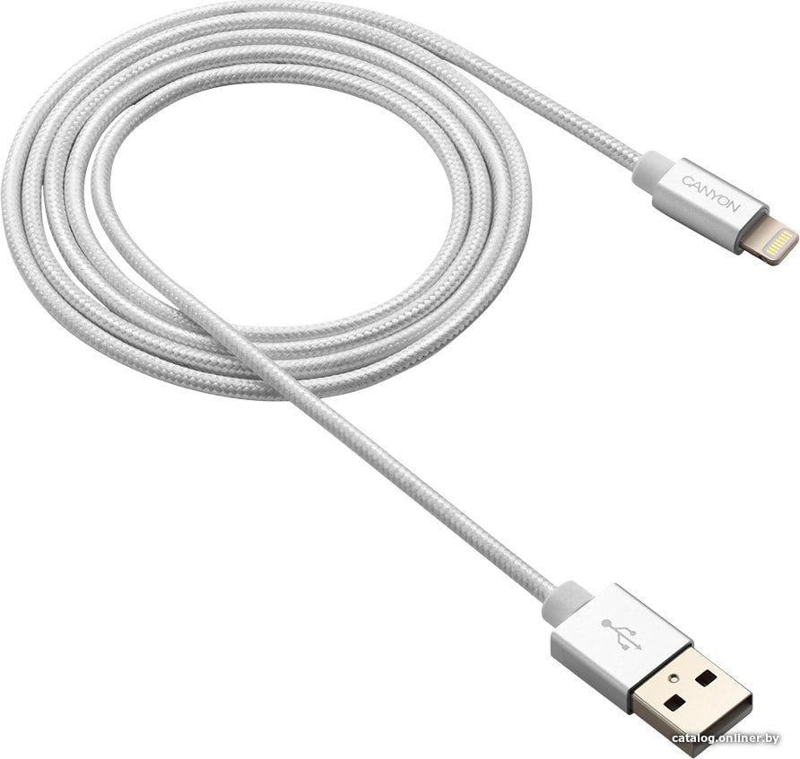 Кабель Canyon MFI-3 CNS-MFIC3PW USB Type-A - Lightning (1 м, белый)