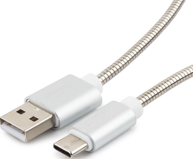 

Кабель Cablexpert USB Type-A - USB Type-C CC-G-USBC02S-1M (1 м, серебро)