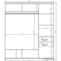 Шкаф-купе Рэйгрупп 203450 YYX Elgon РГ-02.04 (ясень снежный/хром)