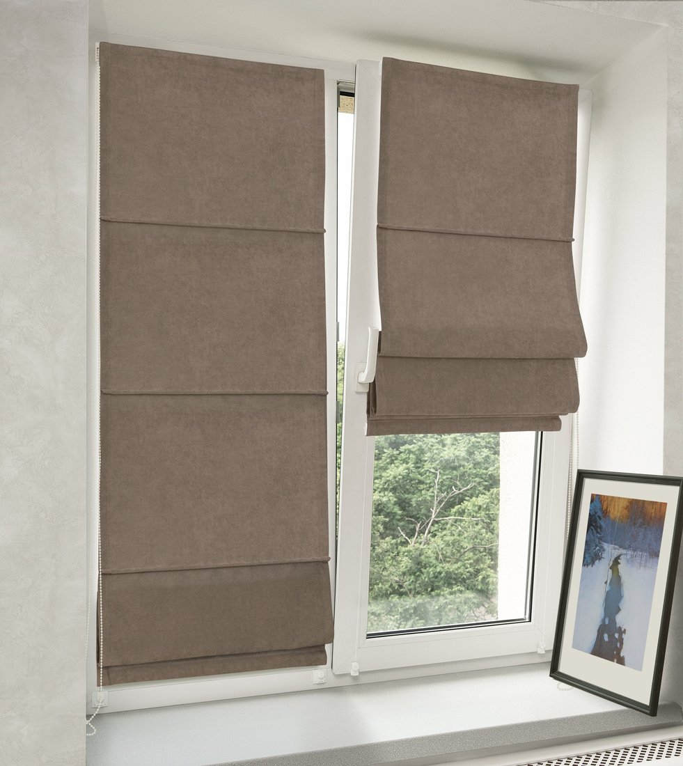 

Римская штора Delfa Мини Diamond СШД-01М 554/224 (43x160, серо-бежевый)