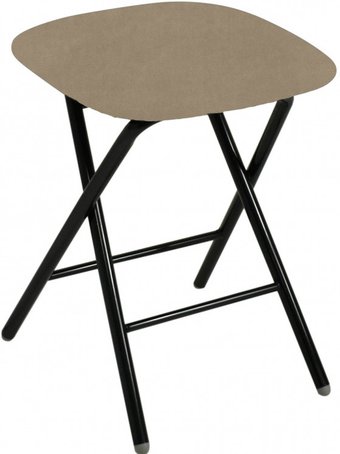Табурет Гальваник Экстра складной (ткань, catania latte/черный муар)