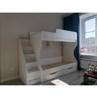 Двухъярусная кровать Можга Капризун 6 с ящиками Р443 (белый)