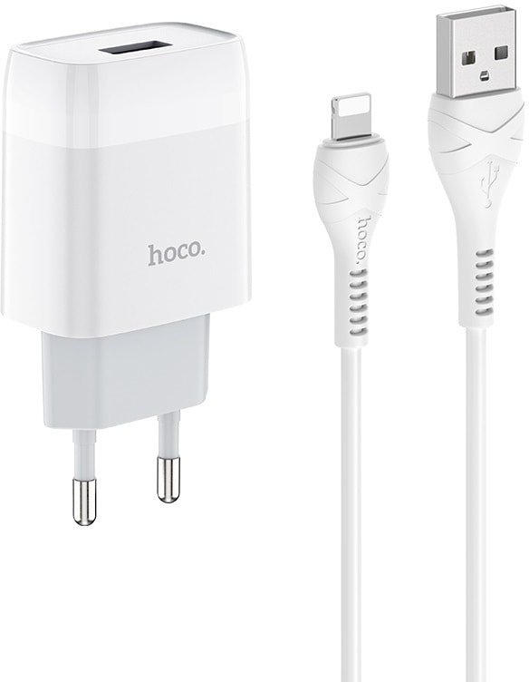 

Сетевое зарядное Hoco C72A Lightning (белый)