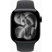 Умные часы Apple Watch Series 11 46 мм (алюминиевый корпус, черный/черный, спортивный силиконовый ремешок M/L)