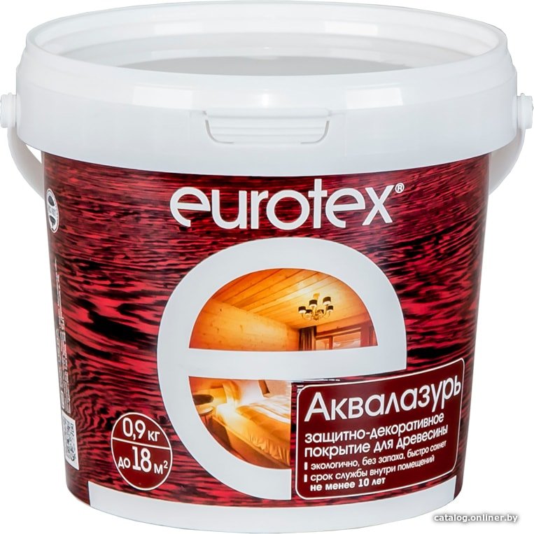Лак Eurotex Аквалазурь (утренний туман, 0.9 кг)