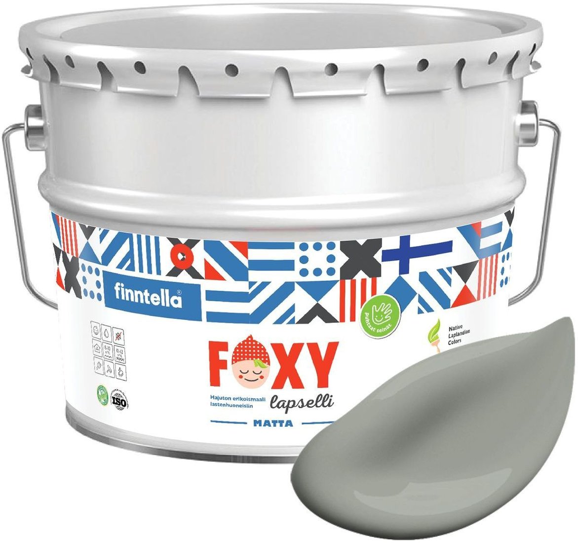 

Краска Finntella Foxy Lapselli Matte Saari F-50-1-9-FL276 9 л (серый)