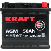 Автомобильный аккумулятор KRAFT AGM 50 R+