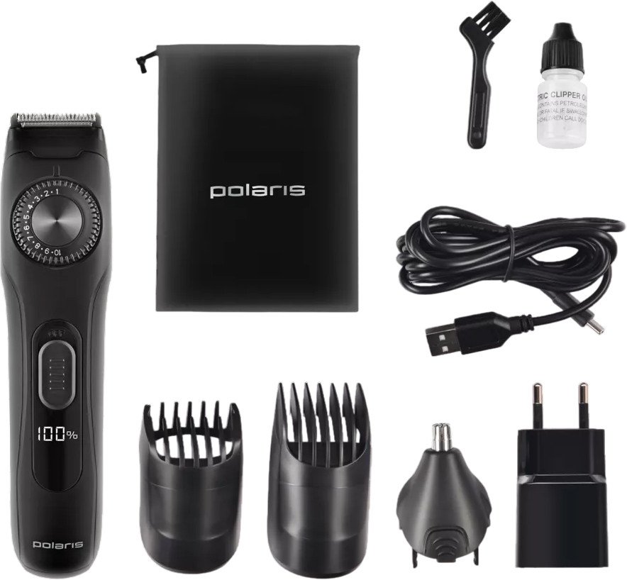 Триммер для бороды и усов Polaris PHC 2250 (черный)