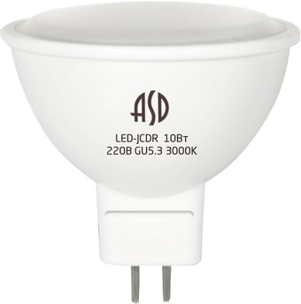 Светодиодная лампочка ASD LED-JCDR-STD GU5.3 10 Вт 3000 К 4690612015811