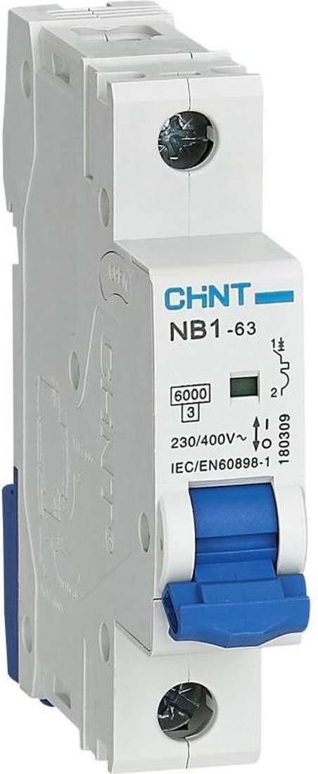 

Выключатель автоматический Chint NB1-63 1P 01A 6кА D (DB) (R) 179627