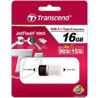 USB Flash Transcend JetFlash 890S USB3.1 + Type-C 16GB [TS16GJF890S]