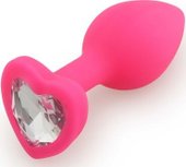 Silicone Butt Plug Heart Shape Small розовый/прозрачный 39805