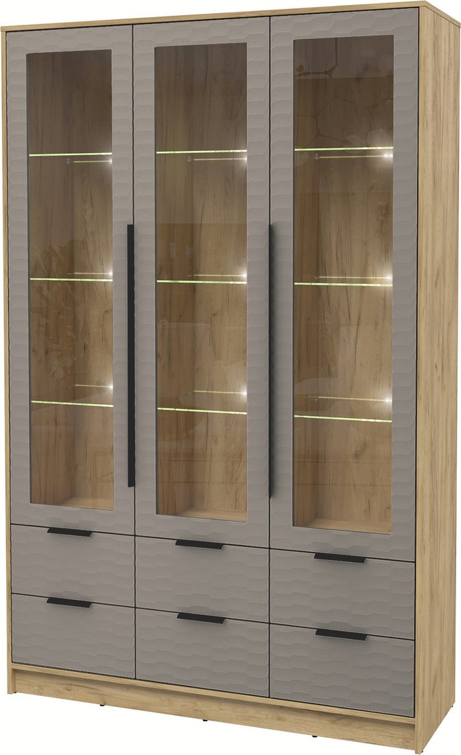 

Шкаф-витрина Интерлиния Концепт Зодиак КТ-ШВ3 с подсветкой (дуб золотой/луна)