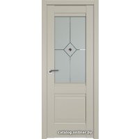 Межкомнатная дверь ProfilDoors Классика 2U L 80x200 (шеллгрей/матовое с коричневым фьюзингом)