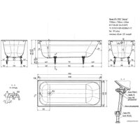 Ванна Универсал Элегия 170x70 (с ножками)