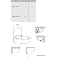 Стеклянная шторка для ванны Ravak Rosa CVSK1 140/150 (белый/прозрачное) левая