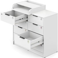 Детский комод Атон Мебель Zeus 1008 ЛДСП с шариковыми направляющими (белый)