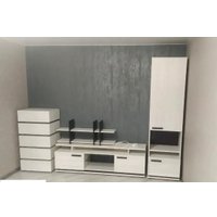 Шкаф распашной Глазов МЦН 1 Oslo (Бетон Пайн светлый/Черный)