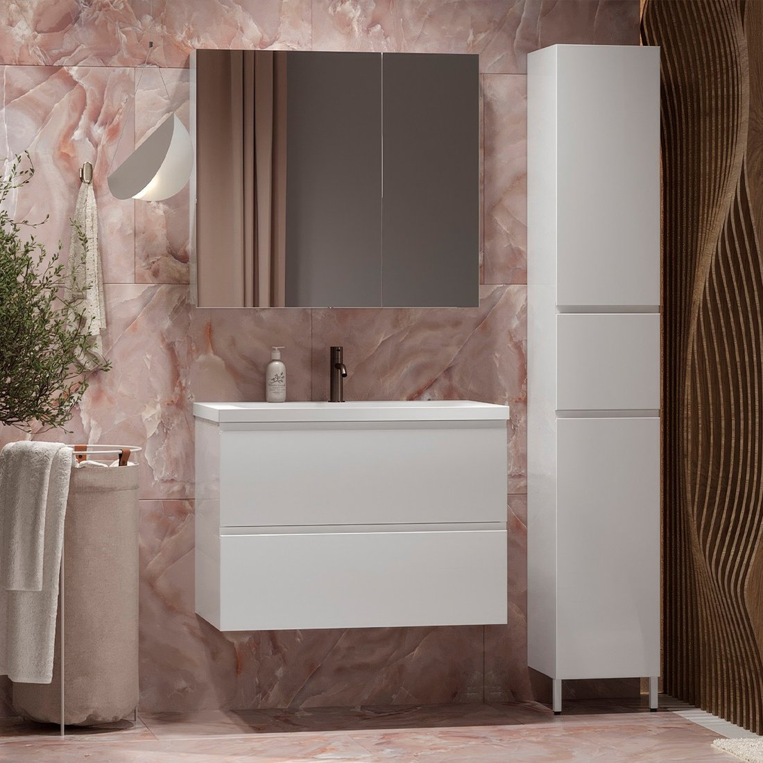 

Belux Тумба под умывальник Минск НП 70-02 (1, белый глянцевый)