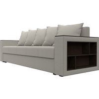 Диван Лига диванов Дубай Лайт полки справа 132280 (рогожка Амур 02 бежевый)