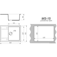 Кухонная мойка Maxstone MS-15 (звездное небо глянец)