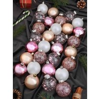 Елочная игрушка Miland Праздник в розовых оттенках НУ-4210 (30шт, 6см)