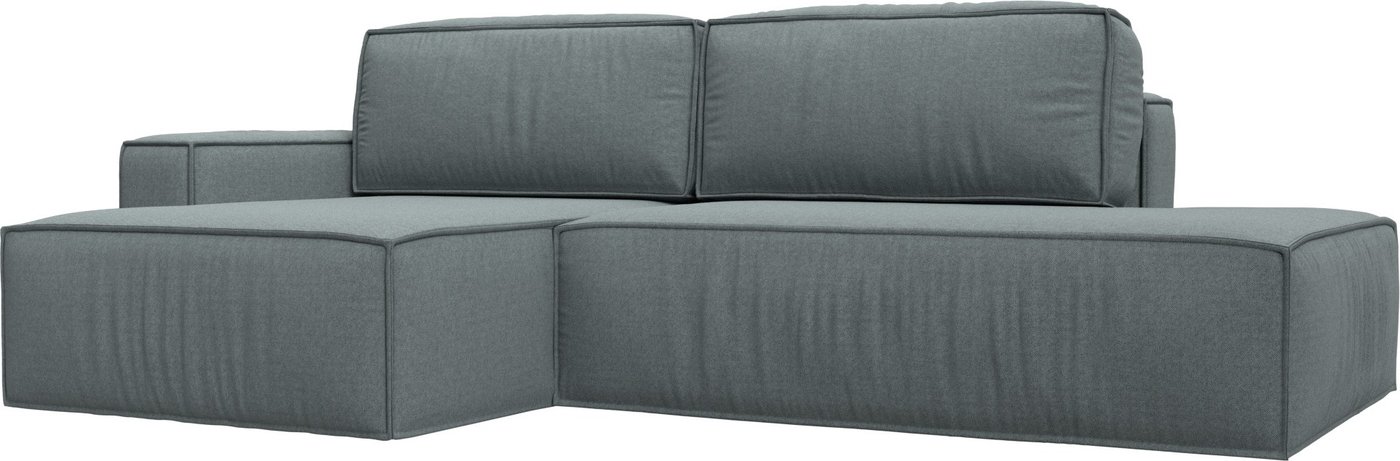 

Угловой диван Лига диванов Прага модерн левый 124851L (рогожка амур серый)