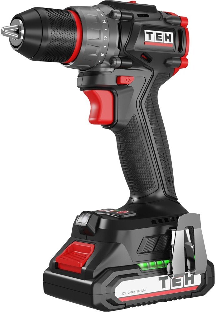 

Дрель-шуруповерт TEH TDBL420-2B (с 2-мя АКБ, кейс)