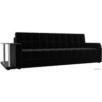 Диван Лига диванов Атлантида 102224 (микровельвет, черный)