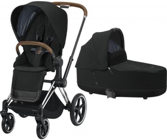 Cybex Priam 2020 (deep black, рама хром/коричневый)