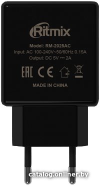 Сетевое зарядное Ritmix RM-2025AC (черный)