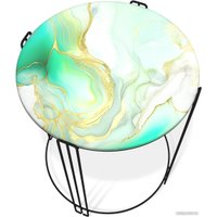 Журнальный столик Sheffilton SHT-CT53 (лазурно голубой/черный муар)