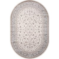 Ковер для жилой комнаты Merinos Valencia Deluxe F014-OVAL-CREAM-L.BLUE (1.5х2.3)