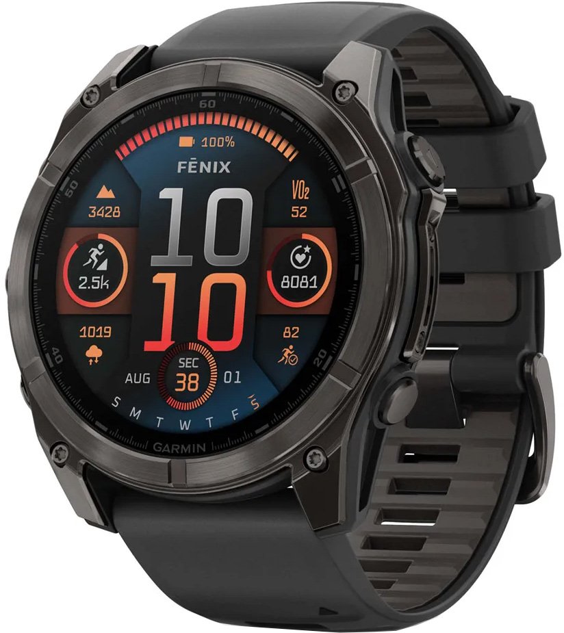 

Умные часы Garmin Fenix 8 Sapphire 51мм (угольно-серый DLC, пепельно-черный силиконовый ремешок)