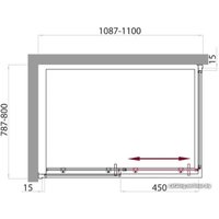 Душевой уголок BelBagno UNO-AH-1-110/80-C-Cr 110x80 (прозрачное стекло)