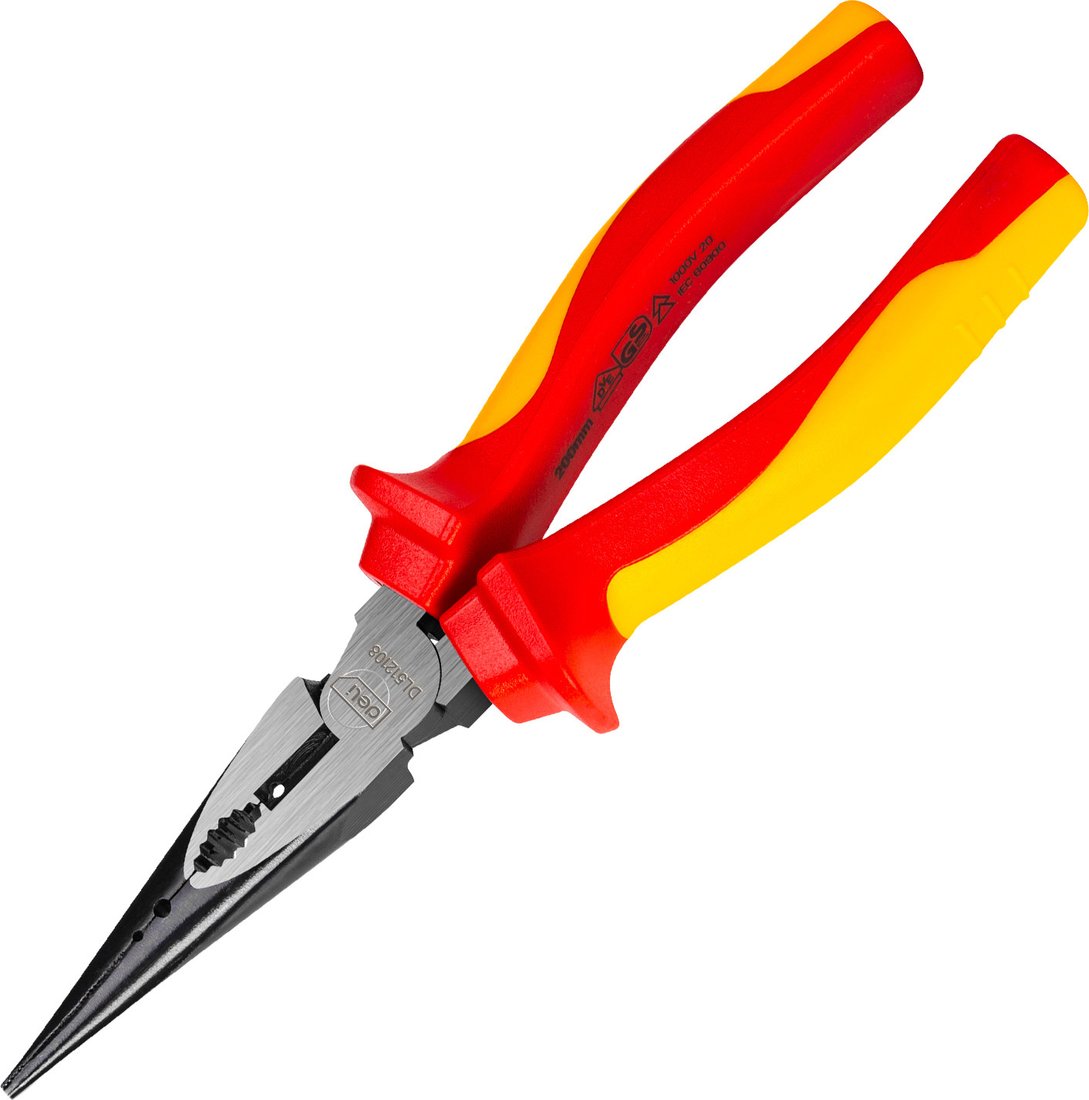 

Длинногубцы Deli Диэлектрические YS EDL512108 (200мм, красный/желтый)