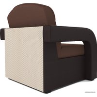 Кресло-кровать Мебель-АРС Кармен-2 (рогожка/экокожа, шоколад/коричневый)