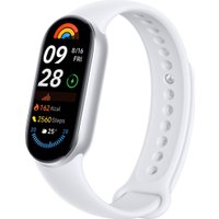 Фитнес-браслет Xiaomi Smart Band 9 (серебристый, со светло-серым силиконовым ремешком, международная версия)