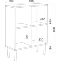 Стеллаж MONOFIX Одос 4 секции (белый)