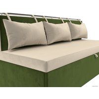 Диван Лига диванов Метро 105003 (микровельвет, бежевый/зеленый)