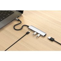 Док-станция Satechi 4-in-1 USB-C Slim Multiport Adapter 4K ST-P4SS (серебристый)