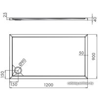 Душевой поддон Omnires Merton 90x120 (правый)