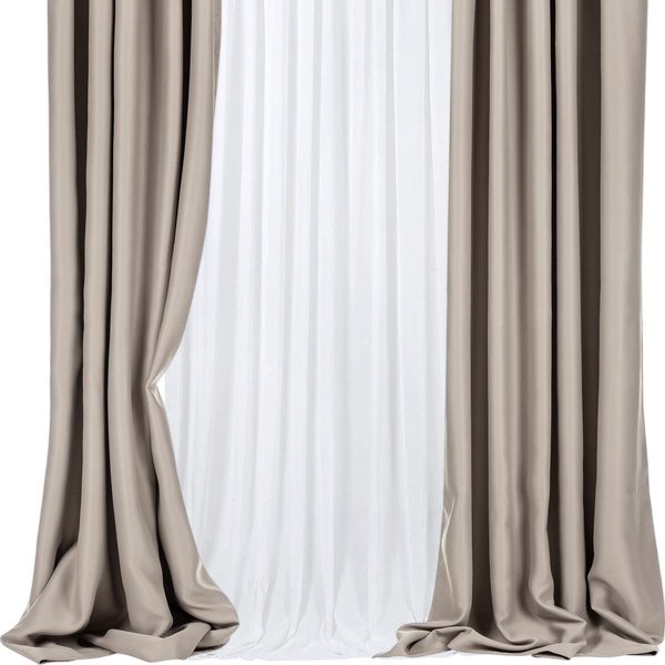 

Комплект штор Mio Tesoro Блэкаут 150x250 + Гардина лен 400x250 (серый/белый)