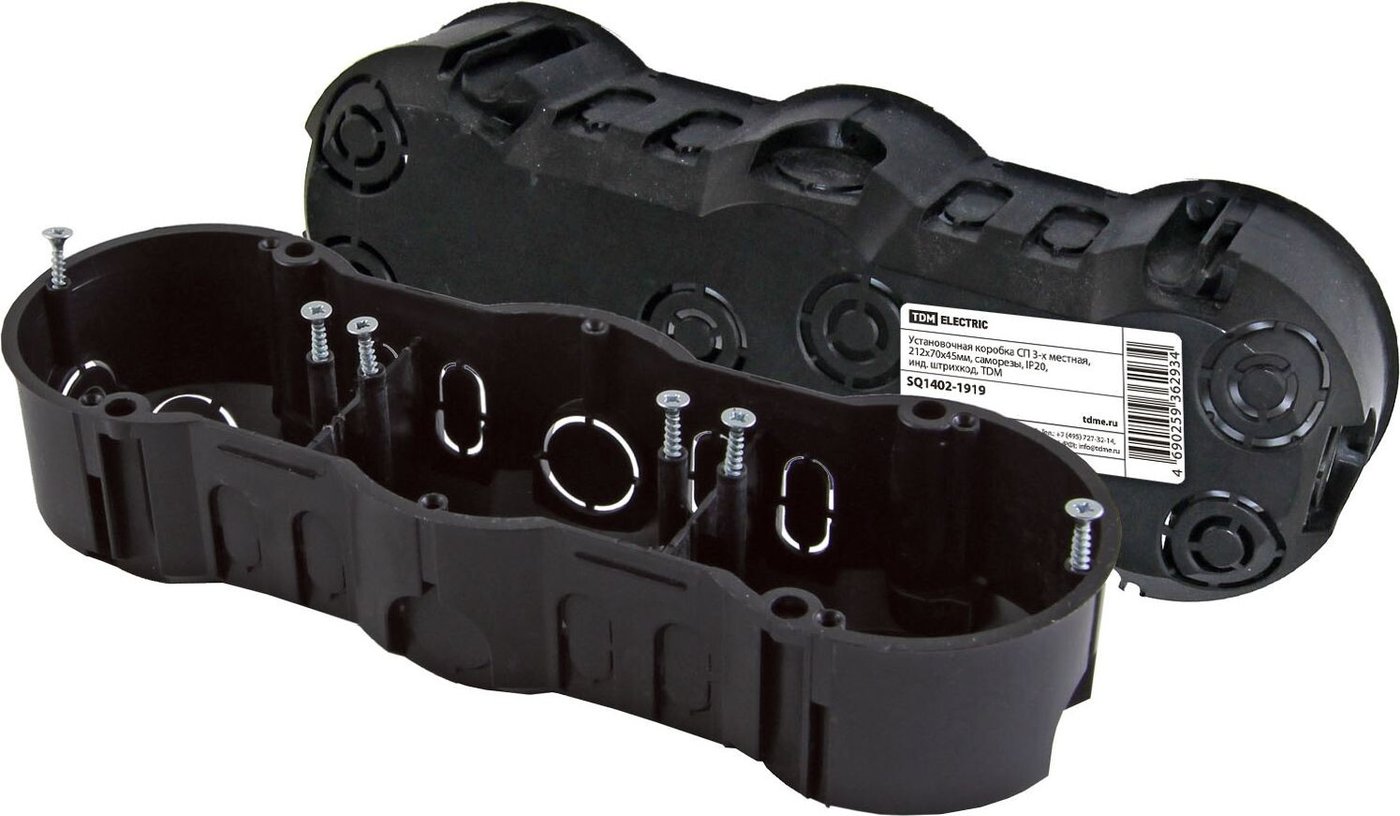

Монтажная коробка (подрозетник) TDM Electric SQ1402-1919 (черный)