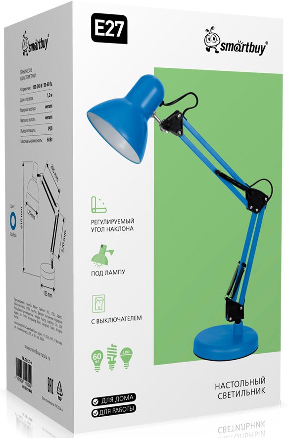 

Настольная лампа SmartBuy SBL-DL-E27-bl