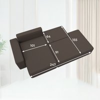 Угловой диван Лига диванов Лига-079 левый 129812L (рогожка амур 05 коричневый)