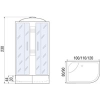 Душевая кабина River Nara XL 100/80/44 MT R