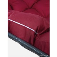 Подвесной диван M-Group Лежебока 11180302 (с серым ротангом/бордовая подушка)