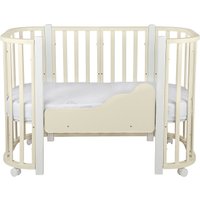 Кроватка-трансформер Indigo Baby Lux 3 в 1 (слоновая кость/белые стойки)