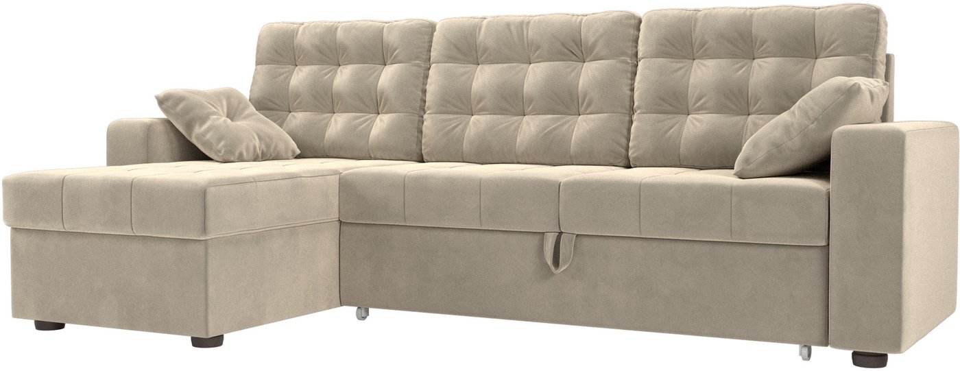 

Угловой диван Лига диванов Камелот левый 109744L (микровельвет бежевый)